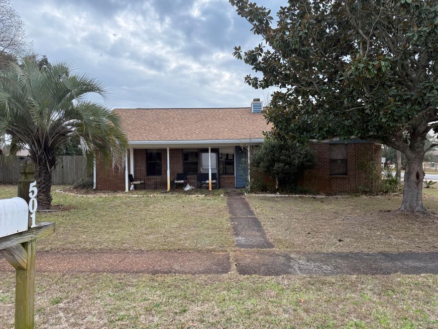 Corner lot located just outside Hurlburt Field. Spacious home. Will need some TLC. Buyer to confirm all pertinent information including lot dimensions and square footage.Property is being sold As Is.