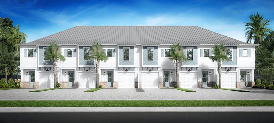 New construction in beautiful Santa Rosa Beach with anticipated completion in spring 2025. Lot 5 is one of six elegant townhomes by Key Lime Construction in the community of Cottage Grove. 3 bedrooms and 3.5 baths and only 1.3 miles from the beautiful beaches, restaurants, and shopping of 30A.Exterior renderings included in the photos detail the pavered road and driveways, one car garages, fiber board siding with brick accents, gas lanterns on front porch, coastal colors, and landscaping. Amenities include a community pool, grill, and restrooms. Short term rentals are not allowed, making this an ideal primary residence or second home with the ability to rent monthly, seasonally, or yearly. Luxury interior finishes include engineered wood floors, quartz countertops, tile backsplash, shaker-style cabinets. Solid core 8' bedroom doors, sound control insulation, 10' ceilings throughout, and smooth finish drywall
Buyers who purchase prior to construction will have the opportunity to select from 3 finish packages that include tile, flooring, and countertop options.
Downstairs entry into the foyer leads to two bedrooms with ensuite baths; one with a tub-shower combination and the other with a walk-in shower. Included downstairs is a laundry room, and access to the back porch. Owners will enjoy a one car garage with storage space as well as extra storage under the stairs.

Upstairs includes a large great room with living and dining space that leads to an upper porch. The kitchen boasts Kitchen Aid commercial style appliances including a 30" Dual Fuel Cooktop, Wall Microwave, Vent Hood, Dishwasher, and French Door Refrigerator.
The owner's suite features a large walk-in closet with wood shelves, and a master bath with linen closet and walk-in shower.
HOA dues include irrigation water and lawn maintenance.
Call today for this opportunity to own south of Highway 98 in Santa Rosa Beach!