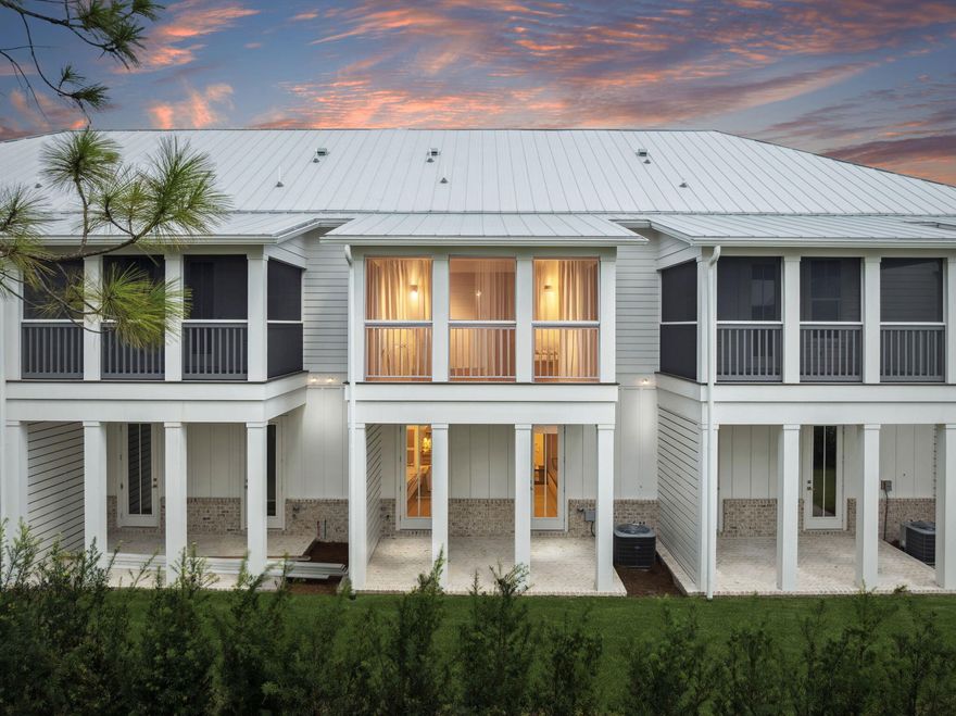 New construction in beautiful Santa Rosa Beach with anticipated completion October 2025. Unit 105 is one of six elegant townhomes by Key Lime Construction in the community of Cottage Grove. 3 bedrooms and 3.5 baths and only 1.3 miles from the beautiful beaches, restaurants, and shopping of 30A.Exterior renderings included in the photos detail the pavered road and driveways, one car garages, fiber board siding with brick accents, gas lanterns on front porch, coastal colors, and landscaping. Amenities include a community pool, grill, and restrooms. Short term rentals are not allowed, making this an ideal primary residence or second home with the ability to rent monthly, seasonally, or yearly. Luxury interior finishes include engineered wood floors, quartz countertops, tile backsplash, shaker-style cabinets. Solid core 8' bedroom doors, sound control insulation, 10' ceilings throughout, and smooth finish drywall
Buyers who purchase prior to construction will have the opportunity to select from 3 finish packages that include tile, flooring, and countertop options.
Downstairs entry into the foyer leads to two bedrooms with ensuite baths; one with a tub-shower combination and the other with a walk-in shower. Included downstairs is a laundry room, and access to the back porch. Owners will enjoy a one car garage with storage space as well as extra storage under the stairs.

Upstairs includes a large great room with living and dining space that leads to an upper porch. The kitchen boasts Kitchen Aid commercial style appliances including a 30" Dual Fuel Cooktop, Wall Microwave, Vent Hood, Dishwasher, and French Door Refrigerator.
The owner's suite features a large walk-in closet with wood shelves, and a master bath with linen closet and walk-in shower.
HOA dues include irrigation water and lawn maintenance.
Call today for this opportunity to own south of Highway 98 in Santa Rosa Beach!