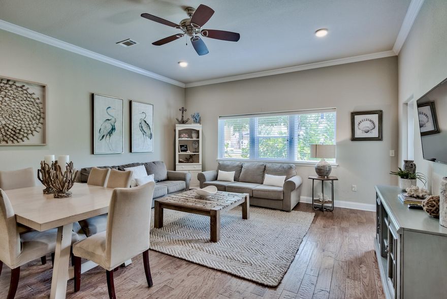 This beautiful 3 bedroom 2 bathroom condo is being sold fully furnished and rental ready with proven income history. The Alerio condominium was completed in 2015, making it one of the newest condominium projects in Miramar Beach. Once inside, raised ceilings compliment the well maintained unit which boasts granite counter tops, stainless appliances and hardwood flooring throughout. Being located on the ground floor, you can exit right out the back door on to your private porch and have a short walk to the beach access directly across the street. Alerio is a gated community within walking distance to several restaurants and offers a pool, hot tub, splash pad & BBQ area.