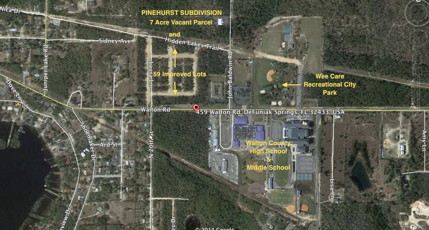 Pinehurst Sub-Division consists of a 31 acre partially improved sub-division that includes 59 single family ''improved'' lots, and 7 acres of unimproved land that's fully entitled, and ready to be improved when the market warrants. Sub-division lots sizes range from .2 to .5 acre lots sizes. Property is high and dry and is in Flood Zone X.