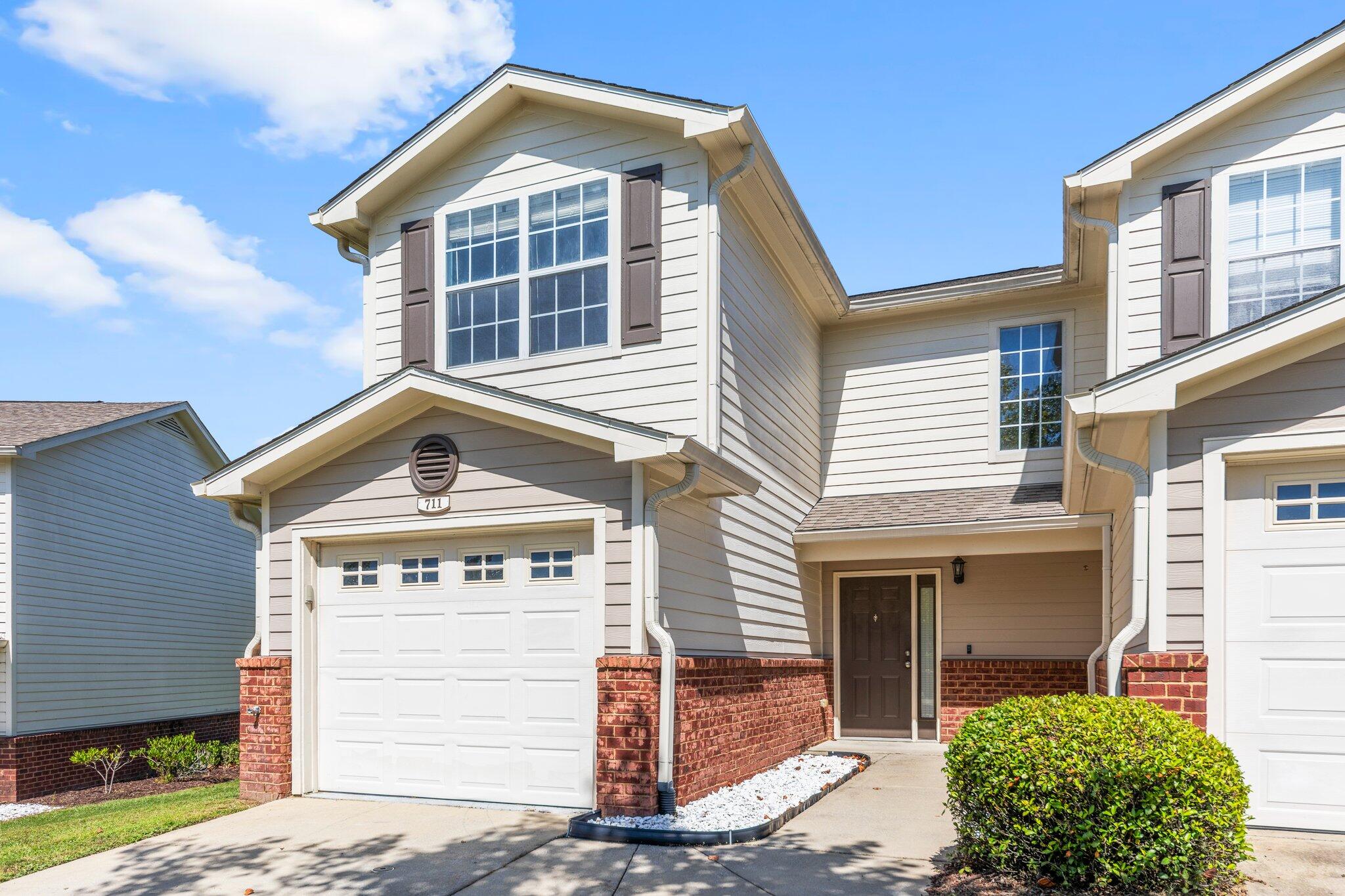 Wonderful Opportunity!! $3,000 Flooring Allowance!! New roof coming soon! An end unit in the private townhome community Eagles Landing. Located in the sought after South-West Crestview, this particular unit is just off the main street, across from the only extra paved parking in the subdivision. Less traffic, also just across the street from the pool and playground area. Behind the unit you'll see a large grassy section leading downhill to the retention pond. On the backside you'll find yourself on the private paved back patio, perfect for outdoor cookouts and summer get togethers. Inside the unit you'll find newly laid luxury vinyl plank flooring in the living room and dining areas. The kitchen is connected with plentiful counter space and cabinetry. The downstairs half bath is where you'll find the indoor washer and dryer hookup. Under the stairs you will find the "Harry Potter" style storage space. The upstairs is wall to wall carpeted throughout the bedrooms. On the front side of the home is where the primary bedroom is located. It features a walk-in closet and full bathroom. The two additional bedrooms share a full bathroom located in the hall. 

HVAC 2021, Dishwasher 2024, $3,000 flooring allowance.