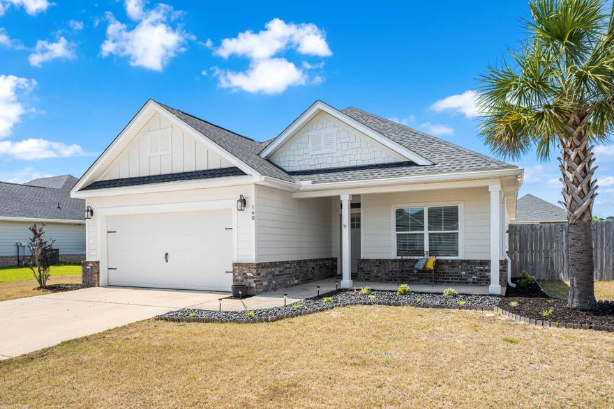 Welcome to your dream home with an open and airy layout that seamlessly connects the family room, breakfast area, and island kitchen, creating an inviting atmosphere for gatherings and everyday living. The family room features a tray ceiling adorned with double crown molding and a sliding glass door leading to the oversized covered porch, flooding the space with natural light. Retreat to the spacious master bedroom boasting a tray ceiling with crown molding, offering ample room for all your bedroom furniture, while the master bath exudes a spa-like ambiance with dual sinks, a corner tub, and a separate tiled shower. Recent upgrades include a Nest thermostat, whole-house white wood slat blind package, brand new top-of-the-line GE stainless tub dishwasher, stainless farmhouse sink, large screened-in porch with an additional concrete pad for grilling, granite countertops throughout, laminate wood flooring in the main living area, slate grey tile flooring in both bathrooms, complete with a slate grey tiled master shower with glass door. Additional features include a white shiplap accent wall in the second bedroom, neutral colors throughout, a gutter package on the front and back of the home, and TVs mounted with mid-wall connections on the back porch and living room, ensuring both style and functionality in every corner of this meticulously upgraded residence.


