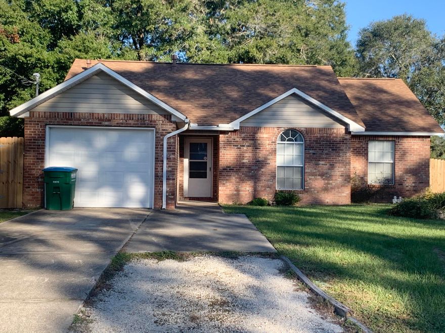 3/2 on corner lot in South Crestview close to Eglin AFB/7th SFG, and the gorgeous Emerald Coast! New roof in 2020. When you enter in this home you will immediately notice the gorgeous vaulted ceilings in the livingroom. Head down the hallway to the mast er suite with tiled in shower. The additional bedrooms in this  home are spacious as well. The backyard is fully fenced and large shed is also to convey. Schedule your showing today.