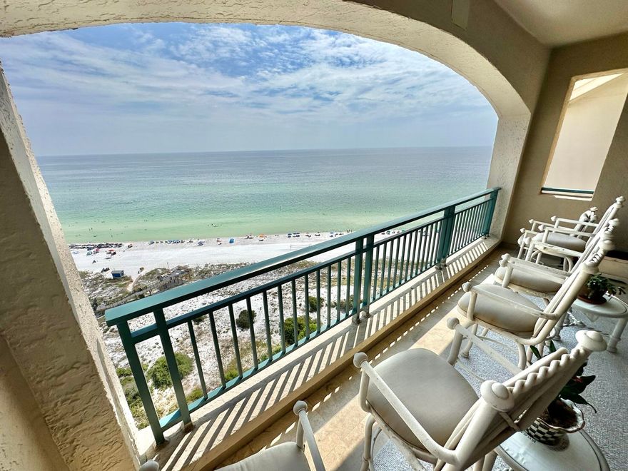 Own a piece of paradise in this 15th floor beachfront resort home with stunning views of the Gulf. This is the coveted H floor plan with all 3 bedrooms with a view of the gulf .  Entire unit has been renovated in the past year and a half.Kitchen has high end Thermador appliance, quartz countertops and gorgeous tile back splash.  All bathrooms have also been renovated with new glass showers and the primary bath has a beautiful free standing tub.  All new lighting fixtures have been added along with new kitchen and bath hardware.The Southwinds Complex is non rental making it very private and quiet.  Please call to see this exceptional property.  The gulf views are outstanding and unobstructed from this 15th floor position. Floor Plan H.  This is the one you have been waiting to see!