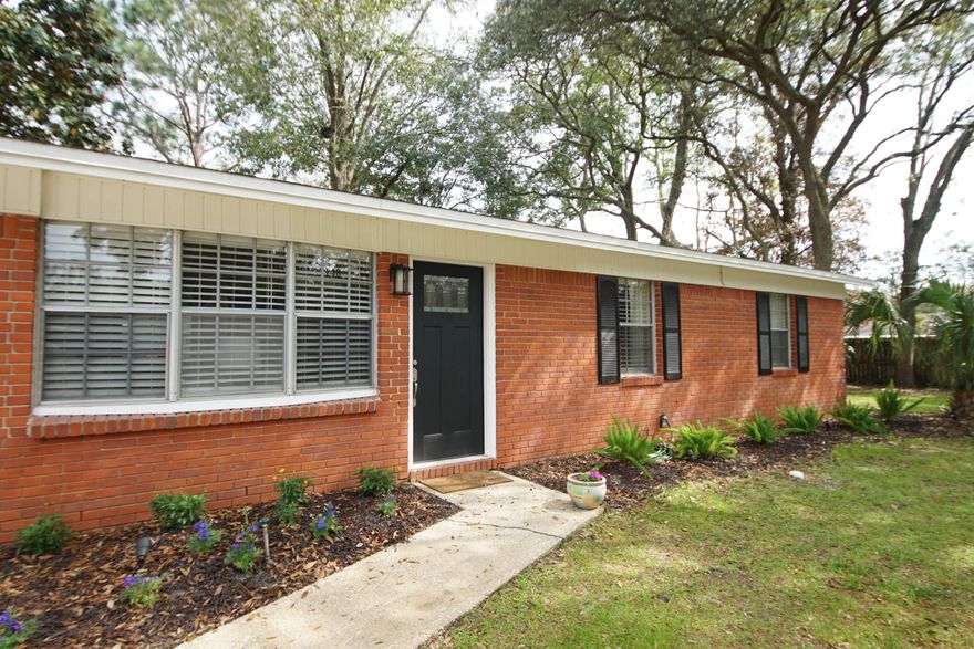 This home is very charming completely updated and renovated. The floors throughout are a light vinyl plank. The kitchen has new stainless steel appliances, additional storage cabinets and granite counter tops. The kitchen area also has a breakfast nook. The living and family room are an open floor plan that includes a granite top breakfast bar. New doors including glass inset for front door. HVAC replaced in 2022. Laundry room is located off the family room. There is wainscoting in the master bath. The patio is off the family room. There is a large storage shed and working irrigation. This home is located on a large corner lot in the established family friendly Bel Air Subdivision. Close to shopping, restaurants and banking. Not far from Eglin or Hurlburt AFB.