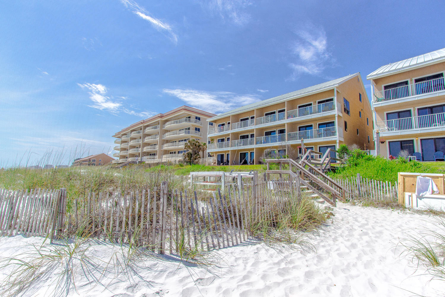 This Gorgeous Gulf-front unit is rare find! This condo has not been on the rental market and is in great shape! The owner has renovated the entire unit and it is professionally decorated. The unit comes fully furnished (w/some personal exclusions) and ready to go! The Master suite is on the first floor with a second master suite upstairs plus a spacious bunk room with two queen beds. There is a pull out couch in the living room. This unit will comfortably sleep 10! Private Beach and a heated, covered pool! This unit is a MUST SEE!