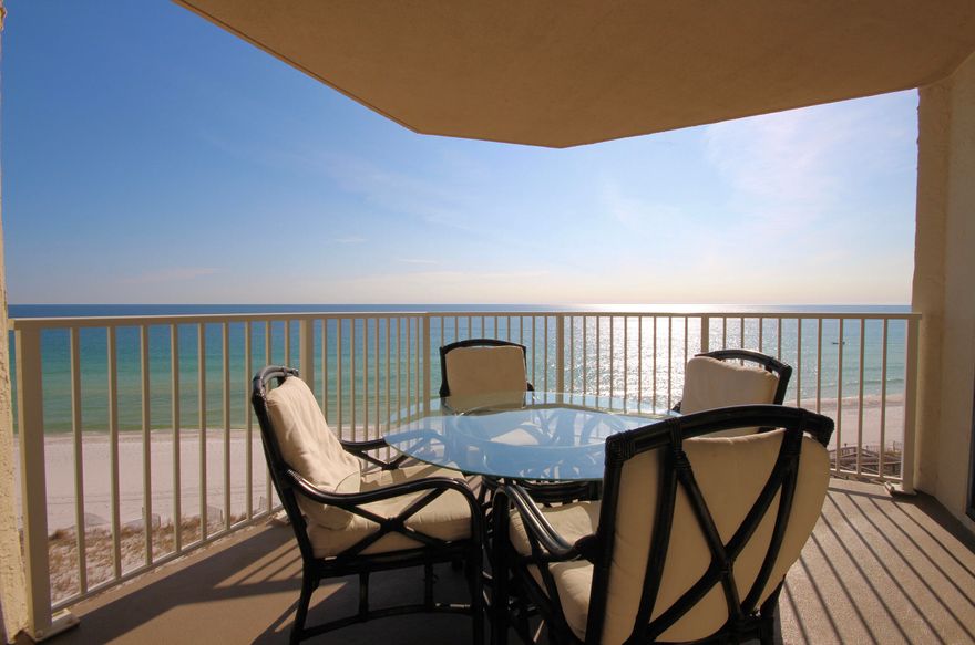 Attention investors!! These GULF FRONT rarely units come available. Current 2022 income $117k!!! Unobstructed, serene gulf views from this beautiful top floor, gulf front condo. Completely renovated and tastefully decorated you'll enjoy the open floor plan of this 1362 sq ft unit. Unit 604 is move-in/rental ready with 2023 booking in place. Convenient access to the large, 150 ft balcony from the master bedroom or living room. Kitchen boasts granite counter tops, stainless appliances, and beautiful solid wood cabinet along with custom butler's pantry. Freshly painted throughout the updates flow over to the living room with newly re-stuffed sofa, new sofa covers, new drapes and new rugs.  The sellers didn't stop there, a spacious gulf front master was updated with brand new carpet, drapes