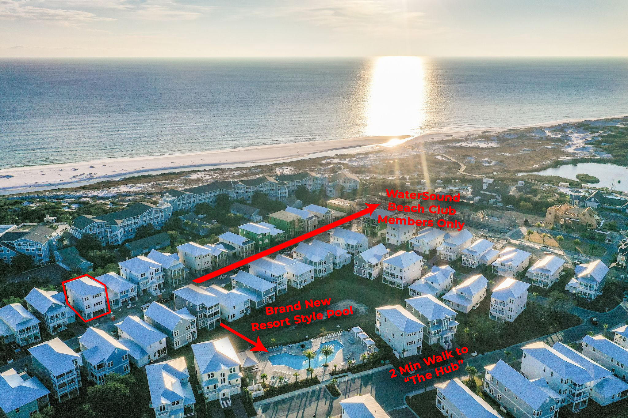 VIEWS abound in this exquisitely finished beach home located south of 30A in the community of Prominence. This 3 story home equipped with an elevator is just steps from the walkway to WaterSound Beach Club and all 3 balconies back up to the Gulf offering exceptional views, privacy and the relaxing sound of the waves crashing on the shore. Home can be offered fully furnished similar to 130 Siasconset, under contract, see MLS 862589 for photos. Ask listing agent for pricing information. Drive up to your pavered driveway before parking in the 2 car garage. The 1st floor suite serves as both a bedroom and 2nd living room accessing one of the 3 outdoor living spaces. The 2nd floor, exceptional for entertaining, hosts the great room,