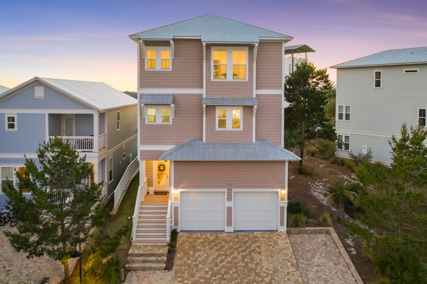 Contract fell through, and back on the market!  Like new home that boasts gulf views and is just a few steps to the community pool and recreation area!  Beautiful custom built home, perched atop one of the highest points in the coveted Highland Parks neighborhood of Scenic 30A!  Spacious and open, this home has 4 bedrooms, 3.5 baths and is just over 3,800 square feet.  The multi-level floor plan allows for privacy, yet the open concept of the living area easily accommodates large gatherings.  Clean and updated finishes throughout, beautiful floors, dual oven, and butlers pantry in the kitchen.  Highland Parks enjoys a fabulous location in South Walton county, near the beautiful white sand beaches and offering the best of relaxed Emerald Coast living.