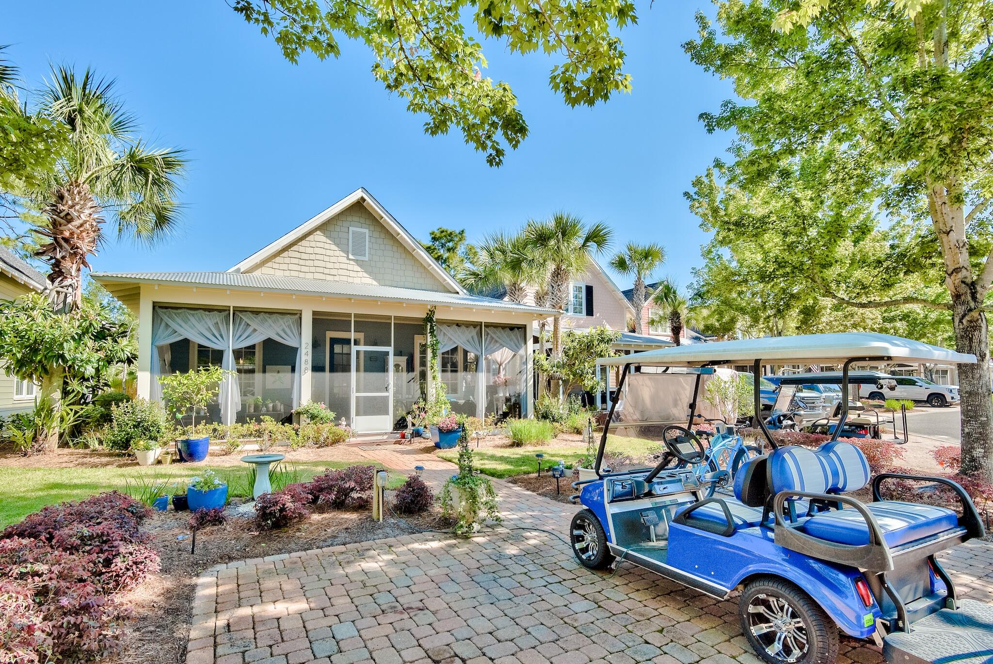 This charming updated coastal home in Sandestin's Bungalo neighborhood is a must see to appreciate. This Huff built home was completely remodeled 2019-2022. Always desirable, the one level Florida cottage is located steps away from the Bungalo pool pavilion and putting green...and a short stroll to the Sandestin tram stop. This bright and airy home feels and lives much larger than its dimensions. The spacious 300 square foot privacy enhanced front porch provides additional living space. Upon entry you will find a generously sized main living area enhanced by a ''cut down'' bar top leading into a well equipped kitchen. Numerous upgrades include the following~2020 Bosch Dishwasher, GE Side by Side Refrigerator with Water/Ice Dispenser, Whirlpool washer and dryer