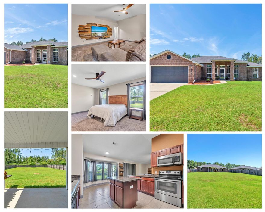 Experience the perfect blend of rustic charm and modern convenience in this stunning home located in the desirable Price Plantation Farms community of Baker. Built in 2014, this nearly 2000-square-foot residence features a semi-open, split-bedroom floorplan with 4 spacious bedrooms, 2 bathrooms, and a formal dining room that can easily be converted into a home office. Step into a welcoming space adorned with beautiful locally sourced milled cypress and faux timbers built in wood accent wall, setting a warm and inviting tone. The expansive kitchen is a chef's dream, equipped with stainless steel appliances, granite countertops, and ample storage. Recent updates include: - New ceiling fans and lighting throughout - Exterior color-changing lights with Wi-Fi remote control
- A new garage door with a Wi-Fi-connected whisper opener
Installed garage storage for all your organizational needs
All new interior and exterior door handles, matching door stops, and hinges
Enhanced security features on all entry doors
Google Nest door camera and a new Nest thermostat with Wi-Fi
Upgraded electrical switches, plates, and outlets
Brand new carpet in the master bedroom and living room
Three newly installed rustic built-ins
Freshly painted interiors
New shelving throughout the home
Brand new washer and dryer
Additional features include a recently pumped septic system (2024), available survey, and home inspection reports.

Enjoy a huge backyard with endless possibilities for additional storage, a playground, or even a pool. With no HOA restrictions and just a short drive to 7th SFG, Duke Field, and Eglin AFB, this home offers both convenience and tranquility. Don't miss out on this excellent opportunity to own a piece of rustic elegance with modern amenities.








