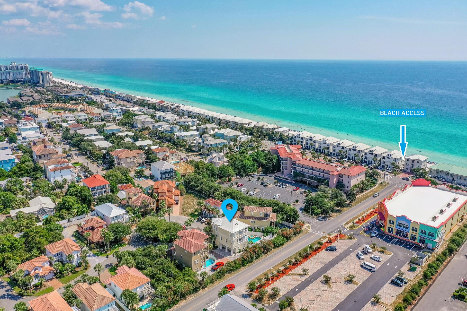 1/2 BLOCK TO DEEDED BEACH ACCESS, 2-CAR GARAGE W/ABILITY TO CONVERT TO MORE BR'S, QUALITY CONSTRUCTION & ARCHITECTURAL DETAILS SET THIS HOME APART. Your Dream Beach Lifestyle awaits! Forget overused designs & floor plans. Step inside to discover curved & angled walls, 10 ft+ ceilings adorned W/intricate crown & trim, & stunning gray-stained REAL Oak floors that lead you to a grand 3-story spiral staircase! Leave the hustle & bustle behind as you indulge in the ultimate beach lifestyle. Start your day w/a swim in your large, custom, heated gunite pool & raised spa w/double waterfall & tanning deck. Then it's off to the white sandy beach, just a short stroll away, for Emerald Coast sun-soaked relaxation. After a day of seaside bliss, return home to your expansive balconies to soak in