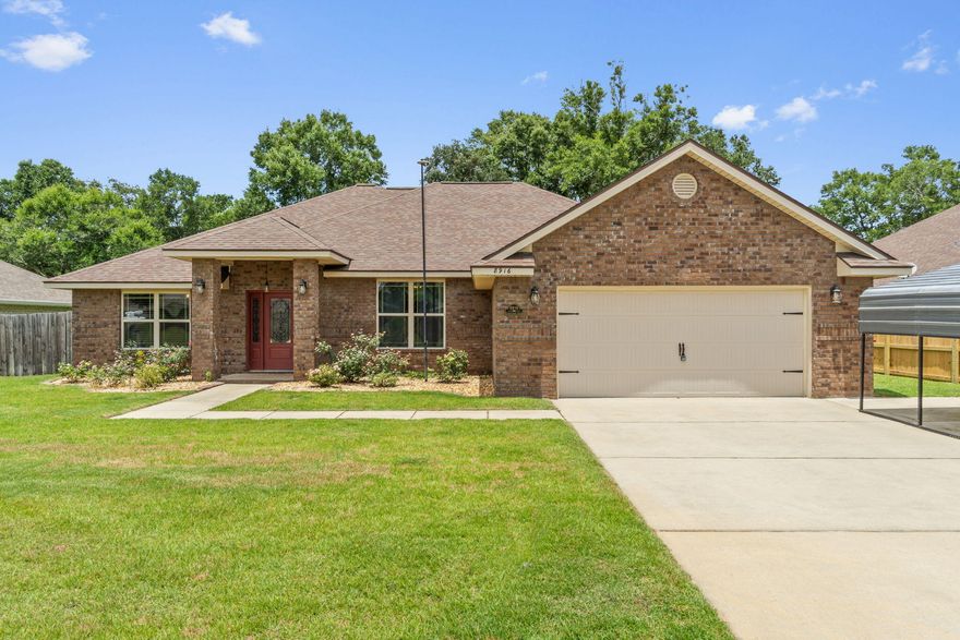 Discover this spectacular 4 bedroom, 3 bathroom residence built by a reputable local builder, designed to offer both elegance and comfort. As you step inside, you'll be greeted by a bright, open layout that features stunning box ceilings and beautiful wood plank tile flooring.This home is truly better than new, boasting a plethora of thoughtful upgrades and ample storage. The gourmet kitchen is enhanced with exquisite granite countertops, ample cabinets with pull out shelf perfect for culinary enthusiasts, while the master bathroom show cases a custom-tiled shower that adds a touch of luxury to your daily routine. New carpet in all the bedrooms Step outside to your very own oasis! The custom-built screened-in porch invites you to unwind and enjoy the serene, beautifully landscaped with  with fruit trees and a convenient shed equipped with electricity. The newly installed Zoysia grass adds to the charm, making this outdoor space perfect for relaxation and entertaining. Termite bond and a sprinkler system. Bring your boat or RV, situated in the desirable Plantation Woods community, this home comes with the added benefit of no restrictions and no HOA fees, providing you with freedom and flexibility. Conveniently located near I-10 and Avalon Boulevard, you're just a few miles away from the vibrant downtown Milton.
Don't miss your chance to own this remarkable property, make your appointment today! You won't be disappointed. Priced to sell, this home is ready for you to create lasting memories.
