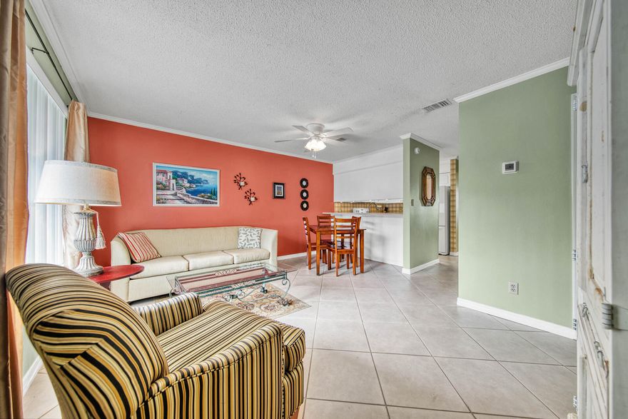 This is the condo you have been waiting for...situated on the best stretch of Destin's white sand beach, located at Sandprints - one of the perennial favorites of owners and renters alike! This one bedroom condo is beautifully furnished with tile floors throughout. A first floor corner unit is the ultimate location for privacy, extra windows, and easy access. Professionally managed homeowners association and some of the LOWEST HOA dues at the beach. Come and discover the many treasures of Sandprints amenities which include a community pool, recreational room and BBQ pits. Sandprints is perfectly located near the best shopping, dining ( Pompano Joes is just down the road), restaurants and entertainment the Emerald Coast is famous for.