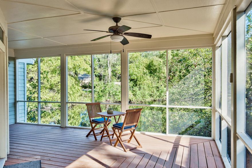 This costal cottage will make the perfect beach retreat offering spacious rooms and ample natural light. Sip coffee on your screened deck overlooking a tranquil lake in the Baypines neighborhood of Sandestin. The expansive master suite offers a private balcony and master bath with dual vanities. The two guest bedrooms are the epitome of privacy, each with ensuite bath and ample storage space. The open floor plan allows guests to move seamlessly from the light and airy living room to the warm kitchen and generous dining room. This is the best priced 3 bedroom in the Baypines neighborhood which you must see to appreciate the value. Sandestin owners enjoy access to the two centrally located SOA community pools