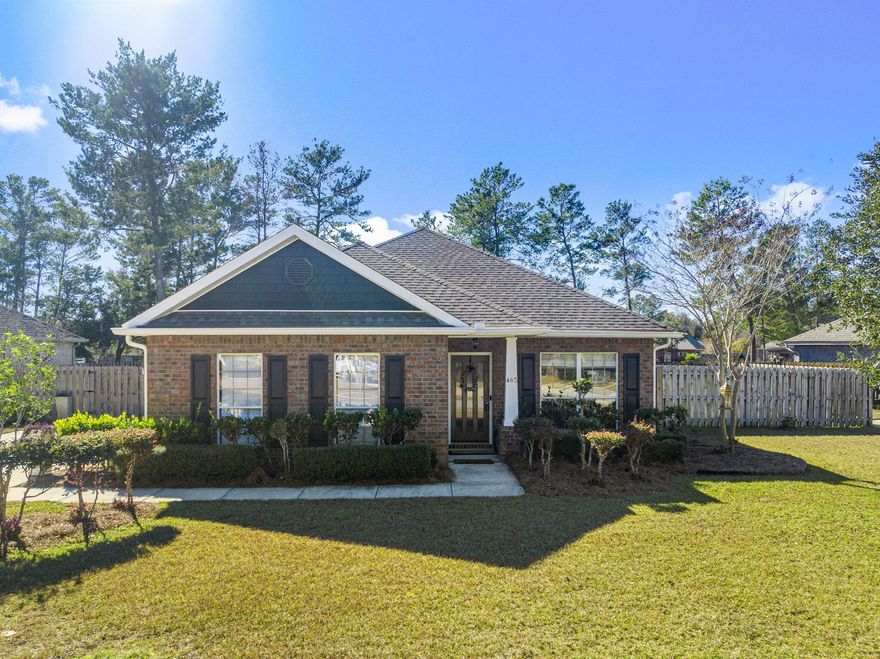 *CURRENTY UNDER CONTRACT WITH KICKOUT CLAUSE IN PLACE. SELLER IS ACCEPTING BACKUPS*  Welcome home to this beautiful 4 bedroom, 2 bath brick home on a large private lot with serene lakefront views in the peaceful Gardens neighborhood of Hammock Bay! In Gardens, you'll be surrounded by mature trees, nature trails and winding pathways just steps from the world-class amenities only a community like Hammock Bay has to offer! This charming home has been lovingly maintained and improved with creative storage additions and smart design made with you in mind! At entry you're met with a large open foyer warmed with shiplap featuring a guest bedroom or office with lovely glass French doors, a closet and ample natural light. As you make your way into the bright white kitchen, you'll love the massive