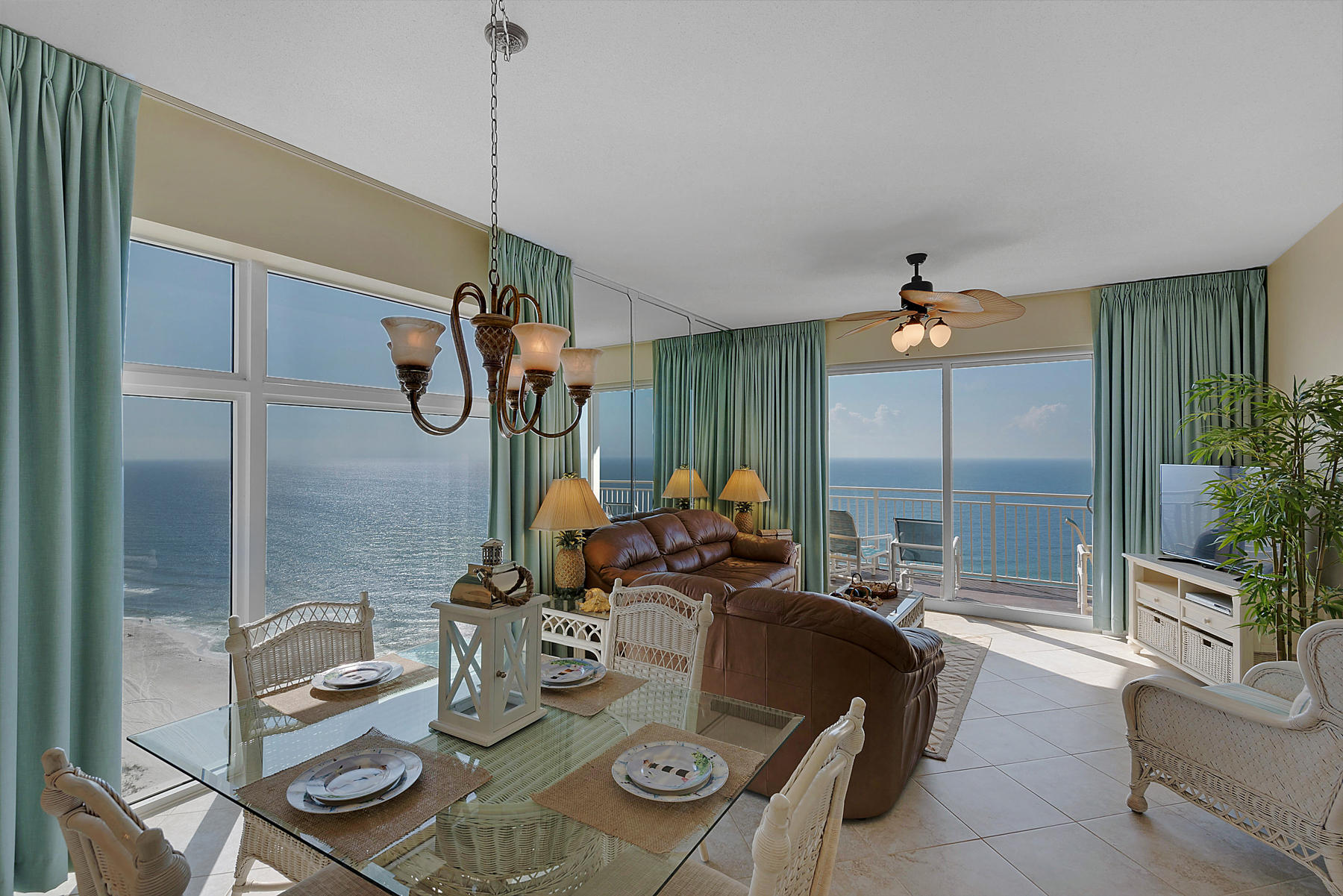 orner penthouse unit at Sterling Reef! One owner and non-rental, only used 2 months out of every year. Seller just updated the condo with new 18'' tile floors, new electronics w/Roku and freshly decorated. Beautiful views and peace and quiet located at the end of the building with no one above you. Beautiful entry foyer, extra high ceilings, granite counter tops, pantry, floor to ceiling windows, huge master bedroom with walk-in closet, and both bathrooms are bigger than most bedrooms. Huge storage closet could be hall bunks. 27' balcony for relaxing, 1,700' of beach, wonderful amenities, next to County Pier and across from Shipwreck Island Water Park. Your family will go crazy for this condo. And just in time for Christmas!