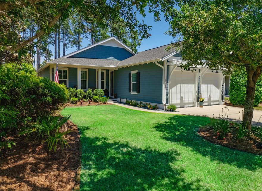 Experience the best of Watersound Origins living now! Tucked away in the highly desirable, master-planned community of Watersound Origins, this beautifully maintained home, located in the Winter Garden section, offers the perfect blend of modern comfort and natural serenity. Built by the esteemed Huff Homes, this Bayberry Plan spans 1,996 square feet and features 3 spacious bedrooms and 3 full baths, all thoughtfully designed for style and function. Sellers are offering a $7,500 flooring allowance. Step inside to discover 9-foot ceilings, warm, designer tones, and elegant custom wallpaper accents that instantly make you feel at home. The open-concept living and dining areas are perfect for entertaining, while the private bedroom layout ensures comfort for both family and guests... The kitchen is truly the heart of this home, featuring quartz countertops, professional-grade Frigidaire stainless gas range, and newly upgraded GE Profile refrigerator, microwave, and dishwasher (2024). The spacious pantry, custom built-in dry bar with quartz countertops, color-changing lighting and pull-out shelving add even more thoughtful touches. The bathrooms are appointed with granite countertops, tile flooring and bath/shower surrounds. Additional upgrades include smart home automation for main lighting areas (compatible with Amazon and Google), EV charger-ready wiring, and an outdoor natural gas hookup, so you'll never run out of fuel while grilling on the back patio.

Step out to your screened-in porch or fenced-in paver patio that both overlook the serene walking path and provides privacy from your neighbors. You'll enjoy the outdoor living space while listening to the peaceful sounds of the surrounding pines. Gutters, invisible dog fence & irrigation system are included as well. With enhanced landscape lighting and meticulously maintained features throughout, this home is move-in ready and full of modern charm.

Beyond the home, Watersound Origins offers a lifestyle like no other. Residents enjoy access to resort-style amenities, including a community pool, fitness center, tennis and pickleball courts, and scenic walking trails. Enjoy kayaking or paddleboarding on Lake Powell, or tee off at the Origins Golf Club, a beautifully maintained course that doubles as a 10-hole par 3 or 6-hole regulation course. Greens fees are included in the HOA fees. 

With a 6-month minimum lease policy, the neighborhood welcomes both full-time residents and seasonal homeowners alike. Ideally located just minutes from the beaches of 30A, as well as local shopping, dining, and entertainment, this is more than a home, it's a gateway to a vibrant, coastal lifestyle.

Don't miss your opportunity to make this rare gem your own. Let's schedule your private tour today.