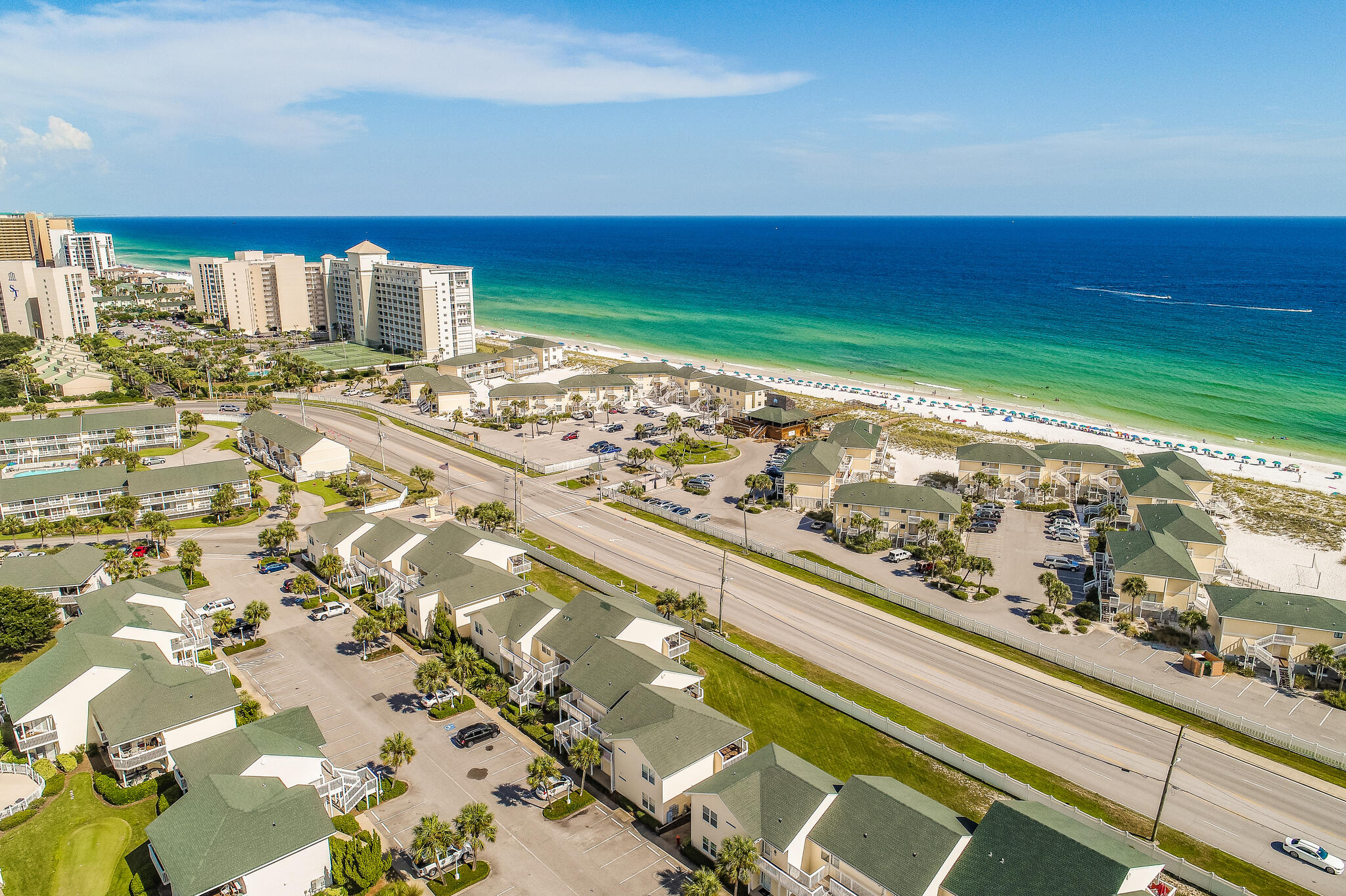 Wow! This coastal designed studio with views around the pool offers 1100 feet of crystal white beaches, emerald waters, 9- hole par 3 golf course, tennis,  horse shoes, 3 hot tubs, 5 pools, shuffle board, BBQ grills,  boat docks and a restaurnat(Louisiana Lagniappe is an upscal venue that serves Louisiana style seafood. The views on the harbor are gorgeous). Owner replaced AC  2023, Dishwasher, Hot Water Heater, &  Washer/ Dryer in 2022. This well thought out design creates a spacious living area with a Murphy bed that folds out of the wall at night & is hidden during the day. Rental benefits include  being Pet Friendly for you  & renters as well. (Renters pay a pet fee).  So bring your furry friend! Pictures coming soon! This lovely unit in the heart fo Destin is just steps to the beach!