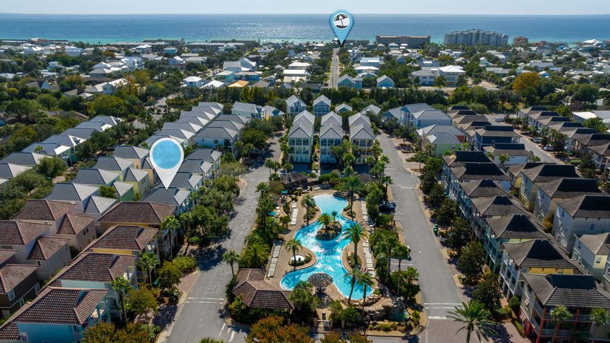 Ask your agent about Seller paid credit. Poolside Paradise is NOT just a turn-key rental machine in one of Destin's premier gated communities; it is THE preferred 6-bedroom plan sleeping 16 guests, situated on the LOW TRAFFIC side and DIRECTLY across from Villages of Crystal Beach's iconic lagoon-style pool! Enjoy unobstructed views with NO street parking between and travel mere feet straight from your front porch to the pool's side entrance! Choosing this location is the easiest investment decision you'll make this year! Inside, find 3 levels of well-laid out space with NO CARPET to be found. The main level is comprised of an open concept living, dining, and kitchen area as well as a convenient half bath and the largest bedroom with an en suite bath. Moving up to the second floor,  discover another well appointed living room with kitchenette (mini fridge, microwave, sink, cabinets) and access to one of two balconies. A bedroom with a king size bed, a 4-bed bunk room, shared full bath, and the laundry room round out the second level. The top floor features two bedrooms with queen size beds, each offering access to the balcony with stunning views of the pool, and another 2-bed bunk room. 
Recent improvements include:
Exterior paint
Interior paint
Flooring 
Upgraded furniture
All new kitchen appliances
New washer and dryer
Smart TVs
3 new HVAC units (2019)

2021 Gross Rental Income: $148,869
2022 Gross Rental Income: $124, 643
2023 Gross Rental Income: $104,526

Villages of Crystal Beach is perfectly located between Destin Commons and the Gulf's sugar white sand beaches. During high season, take advantage of the free beach shuttle! 
Now's the time to make this YOUR POOLSIDE PARADISE!