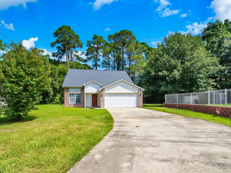 This stunning 4-bedroom, 2.5-bath residence offers 1,908 sq. ft. of thoughtfully updated living space, located just five minutes south of Hurlburt Field.Recent upgrades include a 2021 A/C unit and a 2025 water heater, ensuring comfort and efficiency. The kitchen is a true centerpiece, featuring new white shaker cabinets, luxury quartz countertops, and a classic subway tile backsplash.Throughout the main living areas, you'll find elegant wood-look tile flooring, while all bedrooms feature durable LVP flooring. The upstairs bath is refreshed with a newly tiled shower and quartz vanity, while the primary suite offers a spacious walk-in shower with a stylish wood vanity and quartz top. Additional enhancements include LED lighting, modern fans and fixtures, and a generous backyard backing to wooded viewsperfect for outdoor entertaining, enjoying nature, or adding a future pool.