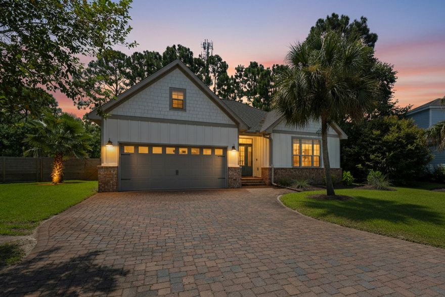 Discover this beautifully maintained 2014-built home in the gated community of Cypress Breeze Plantation! Known for its unmatched amenities, the neighborhood boasts a spectacular 13,000+ sq. ft. resort-style pool with 12 waterfalls, an ideal retreat just steps from home. Centrally located off 30A, you'll enjoy quick access to the beautiful Gulf beaches, as well as nearby shopping and dining. With rental projections coming in at $40k+ this property would make a great second home or short term rental! The property also features a 2022 HVAC for peace of mind. Inside, the home shines with fresh white paint, crown molding, custom Roman shades, and all-new light fixtures and faucets. The open floor plan is accented by graceful arches, while the living room offers built-in bookcases, a firepla okcases, a fireplace, a tray ceiling, and skylights that fill the space with natural light. The kitchen is perfect for entertaining with granite countertops, stainless steel appliances, a breakfast bar, pantry, and abundant cabinetry. Just beyond, French doors open to a sunroom that make a perfect flex space or bonus room. The spacious primary suite is privately tucked at the back of the home and features a tray ceiling, walk-in closet, and an en suite bath with a garden tub, tile shower, and double vanities. A split floor plan separates the two additional bedrooms, which share a full bath with a tub/shower combo. Step outside to a fully fenced backyard framed by mature pine trees for shade and privacy and enjoy time on the screened patio! The backyard backs up to the Longleaf Pine Trail in Point Washington State Forest. Also featured is a 2 car garage with a built in work bench and storage area. Move-in ready and well cared for, this property offers the flexibility of being a primary home, vacation getaway, or short-term rental opportunity!