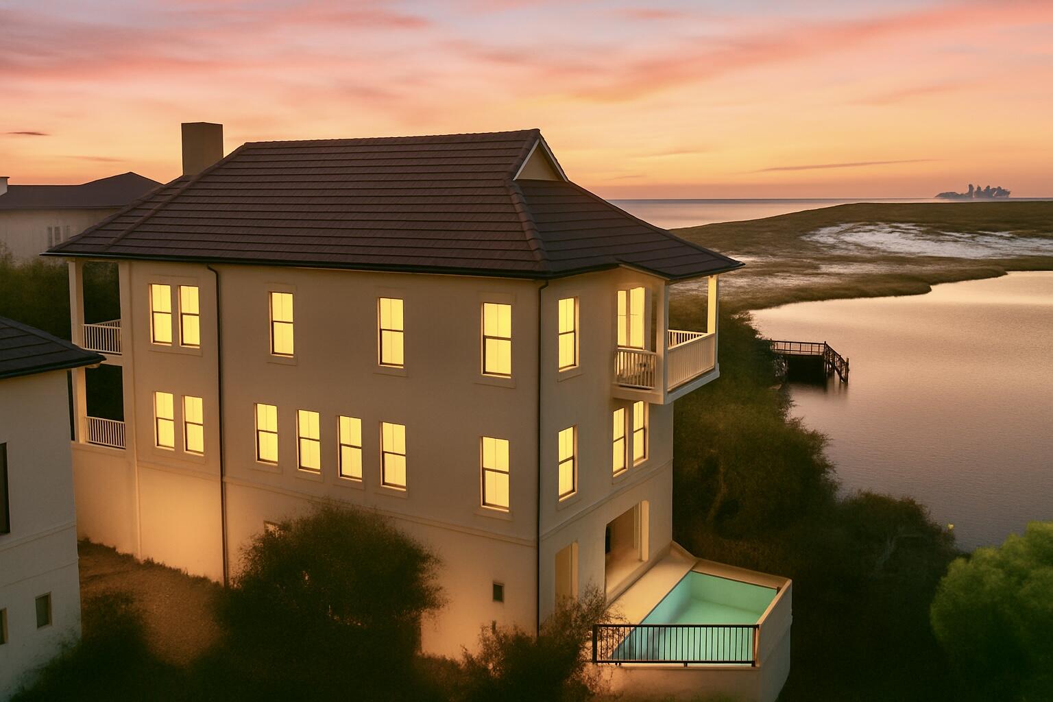 Rare opportunity in secluded Stallworth Preserve with the BEST views on 30A! A must see, masterfully designed home that takes advantage of the privacy and sweeping views of the beach, coastal dune lake and state park. The 5 bedroom, 5 full bath and two half bath home is just under 4,000 sq. ft. The first floor features the entry, laundry, two-car garage and incredible outdoor living area, summer kitchen and private pool overlooking the coastal dune lake. The second floor features four bedrooms with ensuites. The impressive third floor hosts the living, dining and kitchen with magnificent views, in addition to the spacious master bedroom. Stallworth is a gated, non-rental community. Beach access is located directly across from the driveway.