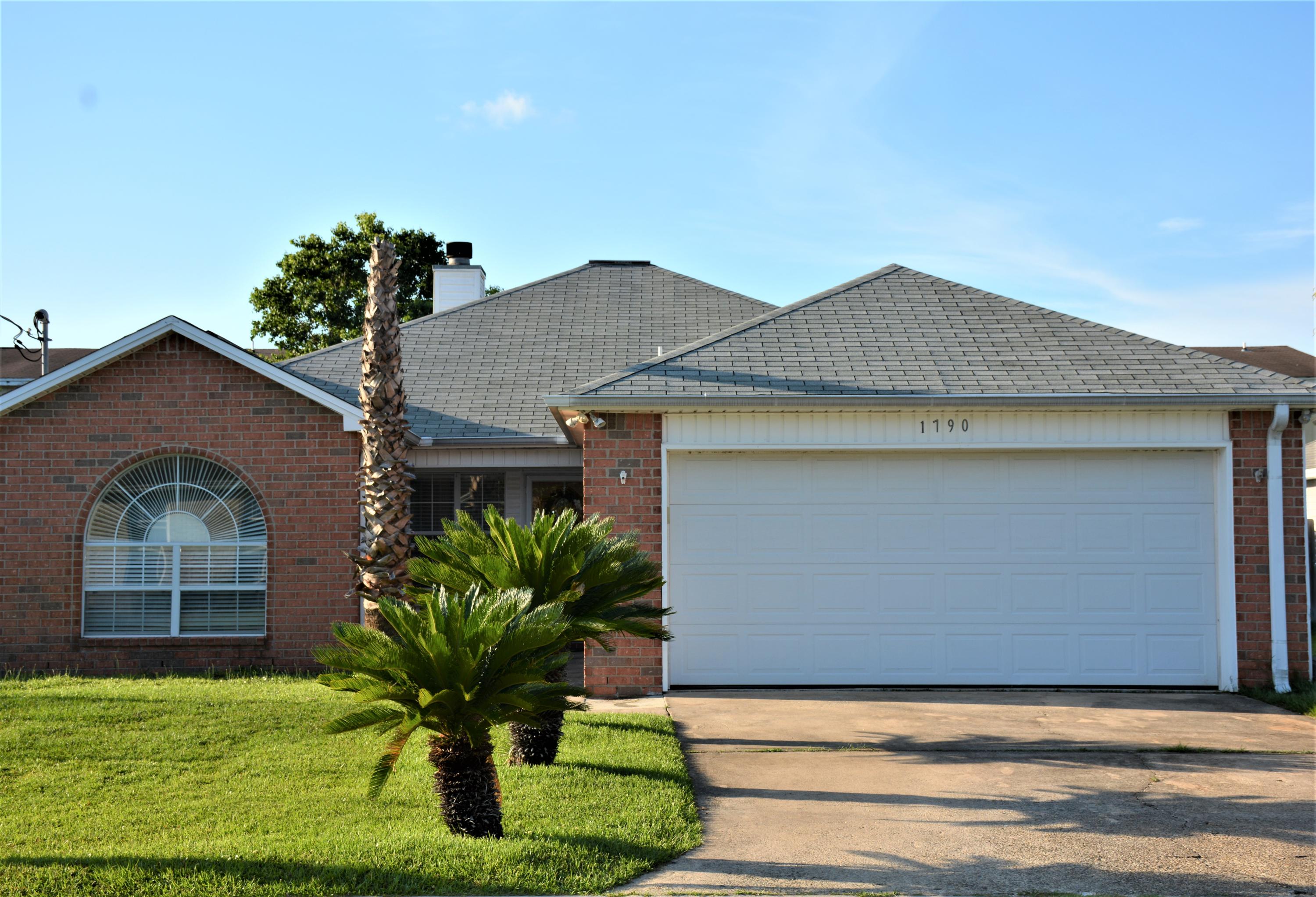 This is a beautiful renovated single-family home located in the heart of Fort Walton Beach.Approximately 1,402 square feet with a great size back yard built in 2000. Seller has been upgraded the property by adding a concrete and pool in the backyard. Tool shed, two covered pergolas, bonus room and additional closet space in the master.Beautiful kitchen backsplash, laminate hard wood flooring throughout the house.In the garage a laundry pedestal, shoe shelving, cabinets and a work desk has also been added. Don't miss to see more of what this beautiful home has to offer. Thank you for your interest!