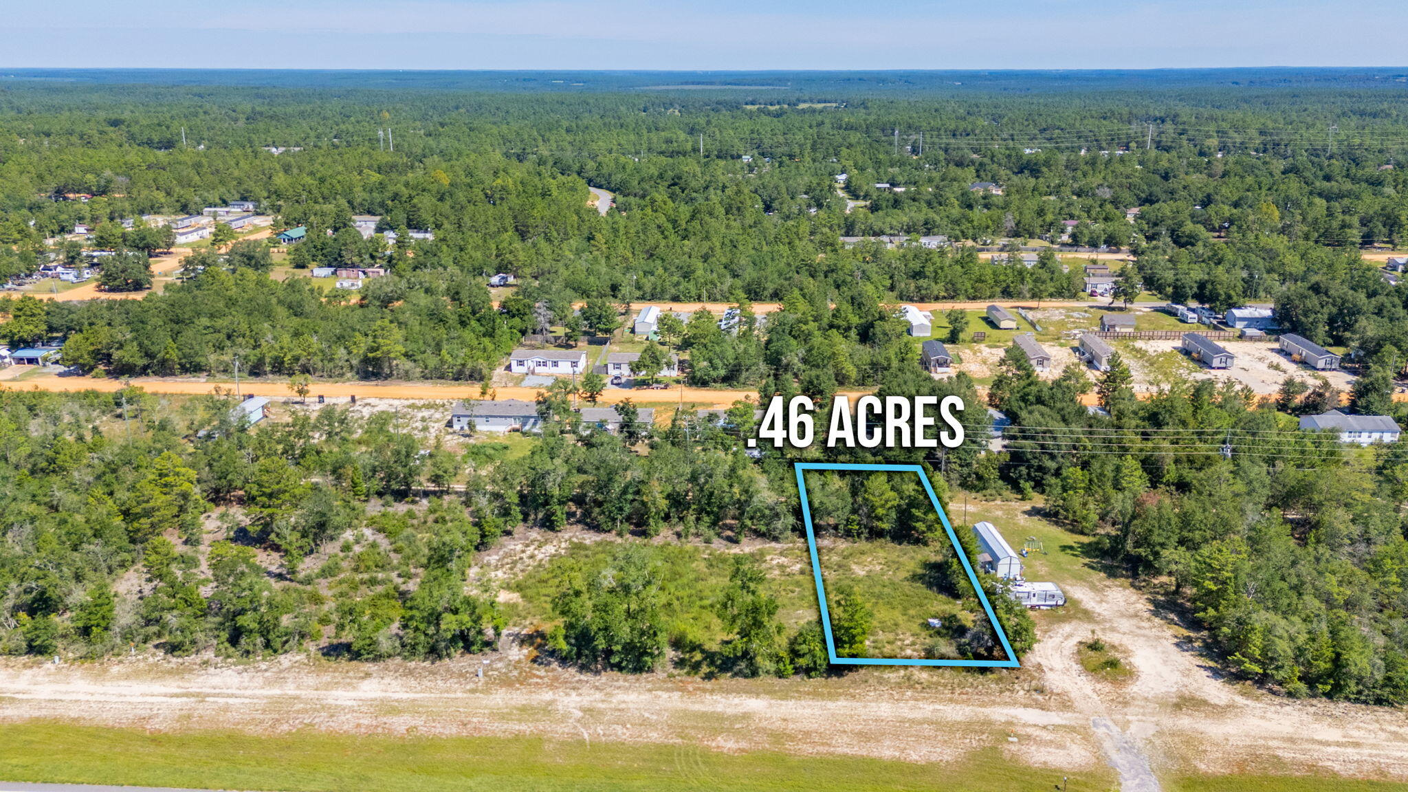 Here is a wonderful opportunity to buy only one lot, two lots or all three lots for a total of 1.35 acres with highway frontage on Highway 90 West. Each lot is 0.46 acres and has been cleared. This property is located 10 minutes from Downtown DeFuniak Springs and 10 minutes from the I-10/285 exchange in Mossyhead.