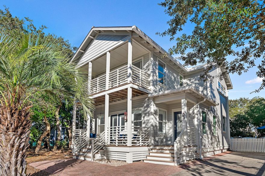 Premium location south of 30A! Only steps from the deeded beach access, in a gated community, this stunning beach home with PRIVATE pool has been renovated and is turnkey-ready for the 2024 rental season. Rental projections are $151K. With a short walk to shops and restaurants, renters and guests will love the location! Recent updates include a reimagined floor plan, offering a brand new bunk room, a redesigned master suite with spa bathroom, a new kitchen layout with GE Cafe appliances, all new soft-close cabinetry and quartz counters, as well as ALL NEW: LVP flooring, plantation shutters, tankless water heater, light fixtures, hardware, TVs and furnishings, W/D, paint inside and out. To top it off, the outdoor oasis includes NEW pool pavers, pool pump, pet-