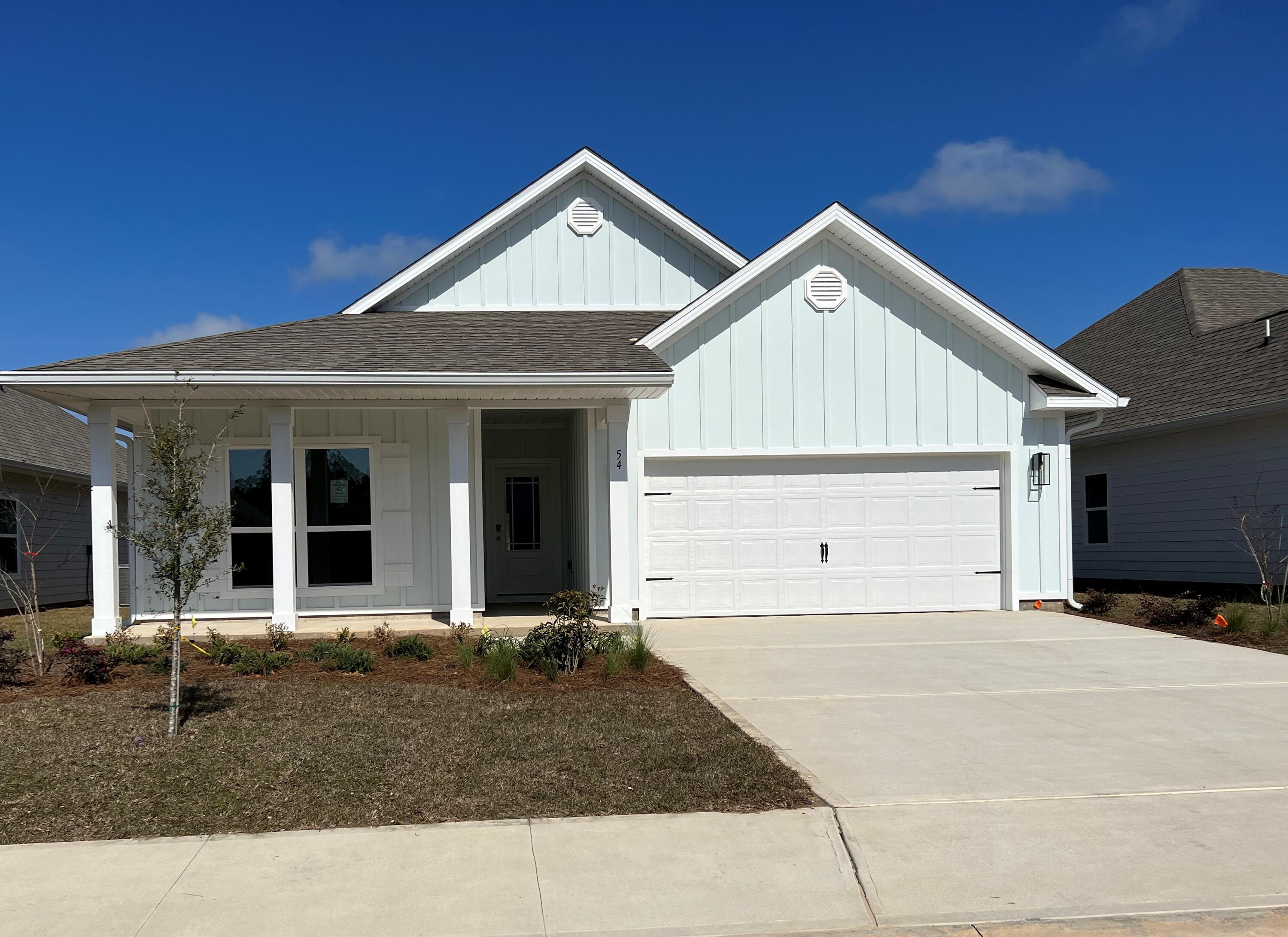 The 'Delray' floorplan is a popular Florida Cottage style home that ample room for everyone to have their own personal space and guests to stay comfortably. As you walk into the home you will be greeted with two bedrooms that share one full bathroom. The laundry room is spacious and offers plenty of storage if needed. There is a fourth bedroom that can also be used as an office space/ flex room/ bedroom next to the laundry room. Continuing down the foyer, you will walk into a bright, spacious open concept dining, living and kitchen. White Kitchen cabinets grace this home with a large spacious kitchen island for entertaining. Tucked in the back of the home is the main bedroom giving you privacy.