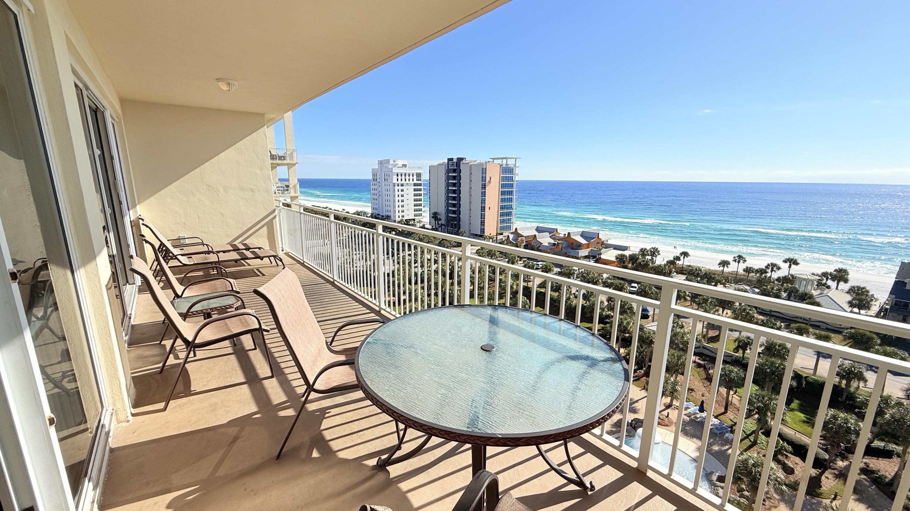 Experience coastal living at its finest in this stunning 10th-floor, 2bd/2ba condo at Sterling Shores in beautiful Destin, Florida. Wake up to breathtaking, panoramic views of the Gulf of Mexico from your private balcony. This well maintained condo offers the perfect blend of elegance, comfort, and resort-style amenities. Sterling Shores offers an array of exceptional amenities, ensuring a perfect beach vacation lifestyle. Take a refreshing dip in the expansive lagoon-style pool complete with a fun splash pad, perfect for all ages. Enjoy access to the beach club, where you can relax and unwind with convenient beverage service. Stay active in the state-of-the-art fitness center or challenge your friends to a match on the tennis courts. Don't miss this chance to own a piece of paradise.