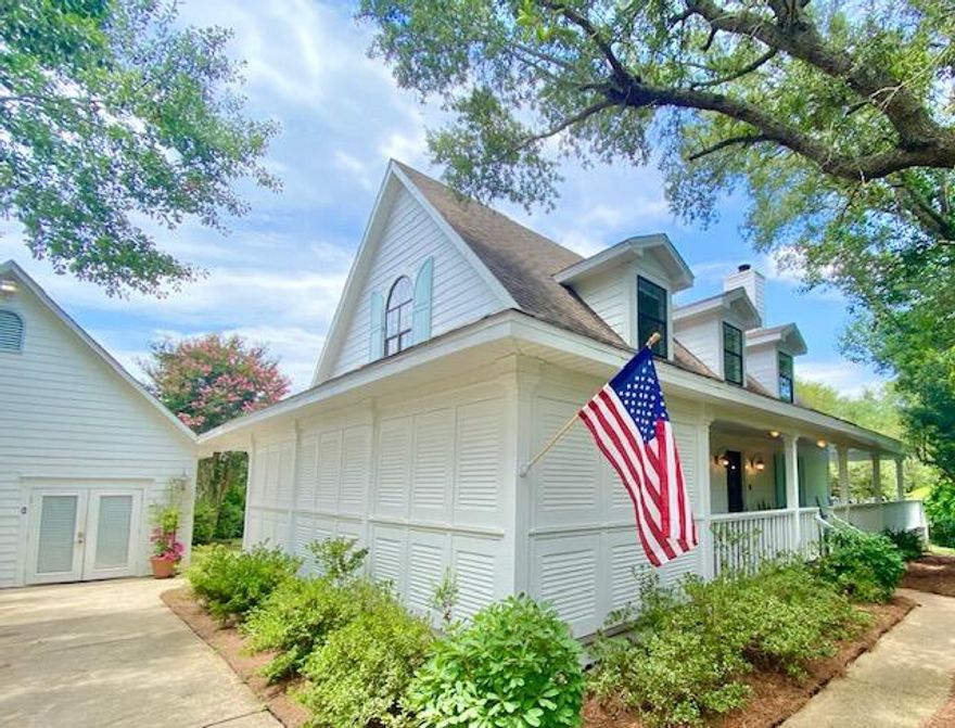 BEACHSIDE community of Gulf Pines. 1400' of private, gated beach. Short term rentals allowed. Property is 2 lots combined into single parcel (see survey). Can be split, and goes completely around Horseshoe curve, voluntary HOA $300 annually, 3 bed/3.5 bath with almost 750 sf heat/cool game/storage building that can be converted to add 2 bed/2 bath combo. Plenty of parking.Room for 14x28 saltwater pool behind home that would not encumber the additional lot. Twisted, mature native oaks and magnolias, lush perimeter of natural vegetation gives privacy. American cherry floors throughout as well as custom cabinetry including a wine stock with antique iron doors, glass front storage with pull out linen baskets woven from cherry tree wood, and a copper top island.