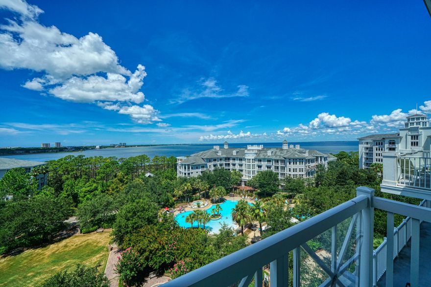 Stunning Views of the Bay and relaxing Sunsets all year round! This A Rated 3BR/3BA condominium residence is renovated with fresh paint, new floors, coastal decor and quality furniture. The condo offers split floor plan with spacious living room, two Master bedrooms with large baths with soaking tubs and separate showers.Enjoy the view from your living room, kitchen and all 3 bedrooms. Perfect escape for you and your family and a great Rental property. The Grand Sandestin offers luxurious amenities including elegant Lobby with Ballyhoo Bar & Lounge, full concierge service, fitness center, swimming pool and valet parking for your convenience. Perfectly located at a walking distance to Baytown Wharf village offering variety of restaurants, shops nightlife entertainment, Sandestin Marina.