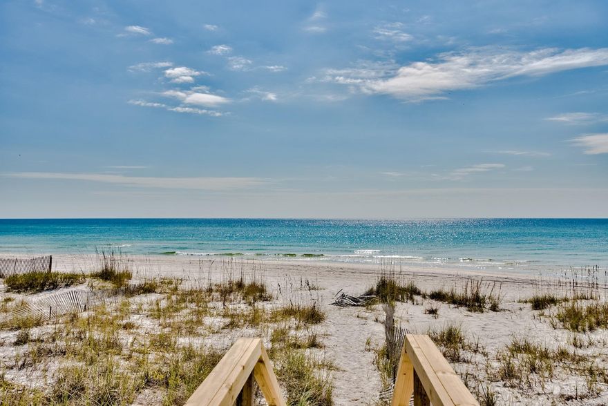 This Coastal inspired, and custom design 2-bedroom 2.5 bath Gulf front townhome is truly one of the most unique to grace the shoreline of Inlet Beach. The best feature to this townhome is the FEE SIMPLE OWNERSHIP, and that you own to the main high-water line. With complete exterior to interior renovations this townhome has been transformed into a coastal masterpiece. With exquisite all white interiors, open floor plan with 1st and 2nd floor unobstructed views of the emerald green waters and sugar white beaches of the Gulf of Mexico. This townhome offers a new luxury kitchen with stainless steel appliances, marble backsplash, and custom cabinetry. The 2nd floor offers two master suites with private balconies and ensuite bath. The Gulf Front master offers STUNNING views to die for!! This is truly a one-of-a-kind and you will not want to miss this remarkable townhome. Buyer to verify all dimensions.