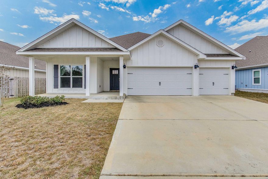 Welcome to this magnificent 4-bedroom, 3-bath residence boasting a 12' 5'' x 15' covered patio and a 3 car garage. This home is designed for both style and functionality, featuring a spacious breakfast nook and an additional separate dining area. The open layout creates a relaxing ambiance, perfect for seamless entertaining. The kitchen and baths showcase stunning granite countertops, complemented by under-mount sinks and stainless steel appliances, including a smooth top range. A breakfast island bar and a corner pantry. The bedrooms are generously proportioned, with the master suite offering a large walk-in closet, double vanity, garden tub, and a large separate shower.