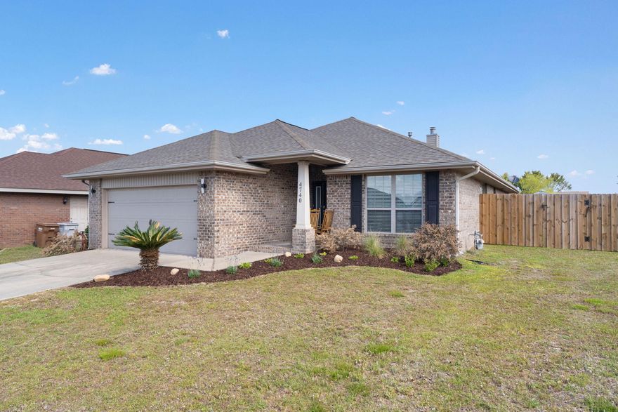 Centrally located in the heart of Pace, in the quiet community of Ashley Place, you'll find this great 4 bedroom/2 bathroom home situated on a corner lot. This spacious home features an open floor plan that connects the kitchen, dining area, and living room all together sharing a vaulted ceiling. The split floor plan has the Primary bedroom situated in the back corner of the home overlooking the back yard with the remaining 3 bedrooms on the opposite side of the home with LVP flooring throughout. One of my favorite spots of the home is the screened in back porch overlooking the backyard, which has a newly constructed 6' privacy fence which tapers up to 8' along the back of the home to ensure privacy and a double gate for easy access for boat or toy storage.