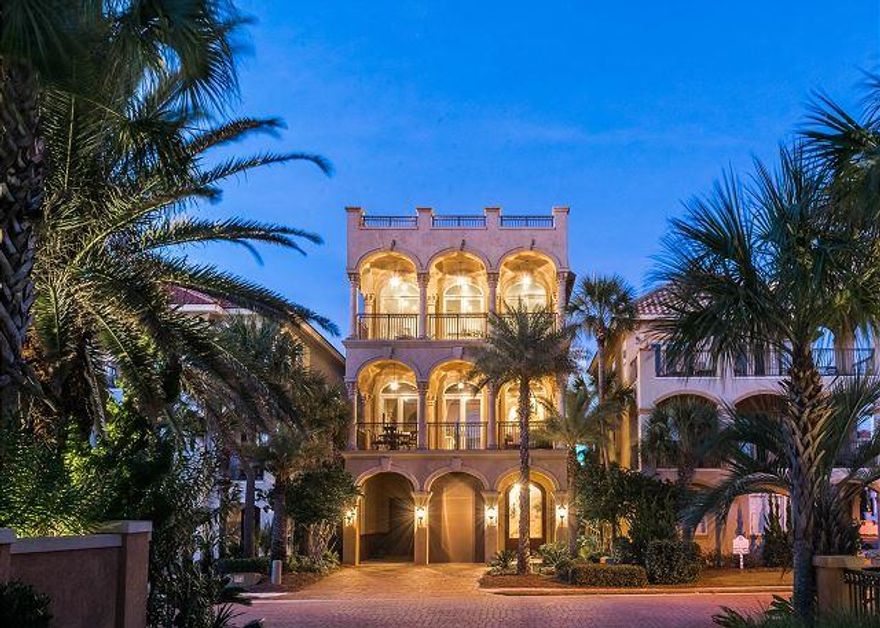 Every detail of Vista Del Mar was carefully selected and masterfully designed to encapsulate the opulent beach life.From granite counter tops in both laundry rooms to breathtaking views from the 4th floor observation deck every inch of this home well thought out.The first floor of Vista Del Mar has a bunkroom and a master bedroom both with walk in closets and full baths.The second floor of the home is where the grand entertainment begins. The dramatic focal point on the second floor is the top-of-the-line chef's kitchen. The kitchen is equipped with Viking appliances to include a wine cooler tucked into the oversized center island that seats 6 comfortably. The formal dining area has another 6 chairs under the chandelier.