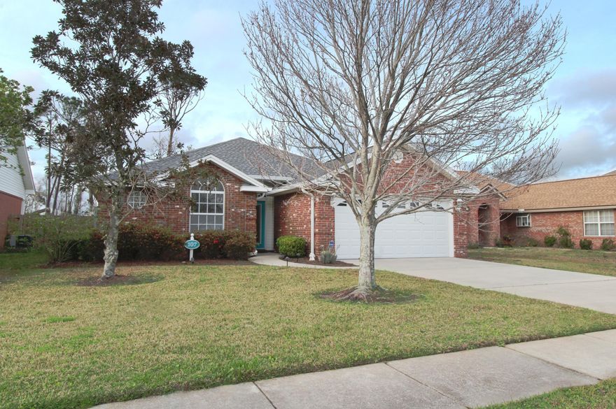 ***Selling agent bonus, see agent remarks*** Don't miss your chance to own an extremely well kept, solid home in desirable Harrison Place! This home has almost all brick exterior, new roof and fence after the storm, HVAC system indoor and outdoor installed March 2018. Brand new garbage disposal installed Feb 2020. Gutters were just installed this year. The home comes with all appliances, including high tech washer and dryer. Lovely gas fireplace adorns the living area, which leads to a very large lanai overlooking a large fenced yard. The sidewalks in the community make it a desirable place to walk your dog or go for a jog and the location is close to all the shopping, medical facilities and restaurants that Panama City has to offer. Taxes include trash removal.
