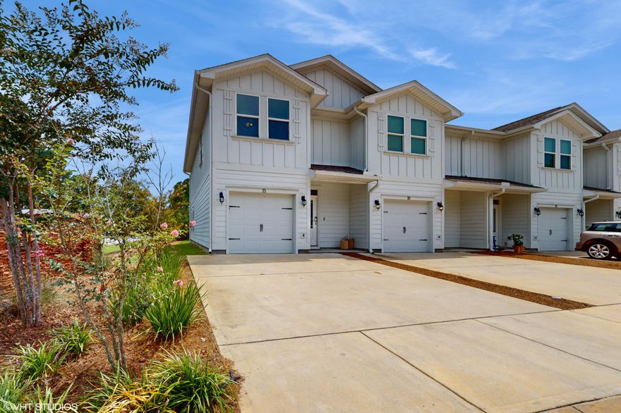 Seller is offering you a $10,000 closing cost credit-Golf cart included-Beautiful decorated and fully furnished corner townhome in a quaint cul-de-sac neighborhood close to Grand Blvd and 30A beaches. Elegant 9' ceilings, granite countertops and ivory shaker cabinetry with brushed nickel hardware and adorable built-in-bunks for the kids, grandkids or for your puppies who need their own room. This home comes standard with a Smart Home Technology package which includes a KwikSet keyless entry, Skybell doorbell,automated front porch lighting, an Echo Dot device, and Quolsys touch panel which can be integrated to control your lighting and thermostat. Home warranty conveys.