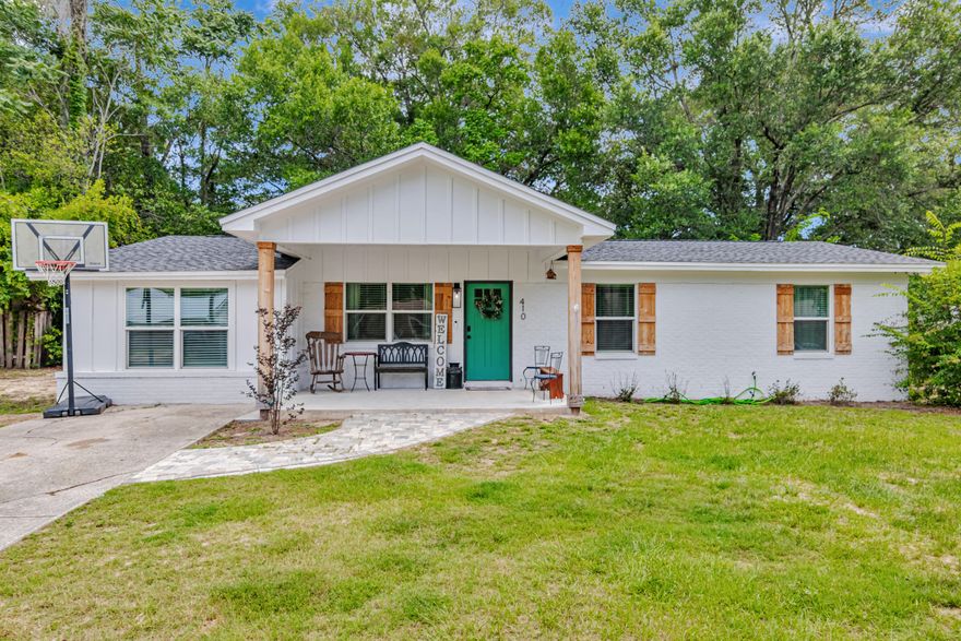 Completely Remodeled & Ready for Your Family in Valparaiso!Welcome to 410 James Avenue, a beautifully remodeled 4-bedroom, 3-bathroom brick rancher offering the perfect blend of modern updates and classic charm in the heart of Valparaiso. Built in 1965, this home has been meticulously transformed, making it truly move-in ready for your family!Two master bedrooms, each with their own en-suite bathrooms, offer versatile living options. The newly updated bathrooms feature beautiful finishes, with one en-suite stealing the show with its walk-in shower, frameless glass doors, and fancy tilework!Location is paramount for families, and 410 James Avenue does not disappoint. You're just one block from a neighborhood park and for military families, Eglin AFB is just a short drive away.
