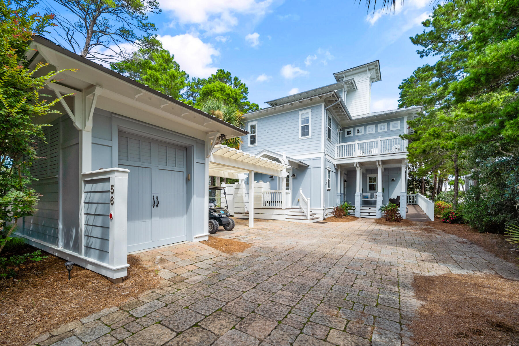 This home is designed and arranged mindfully. You can enter by the outdoor shower into the laundry room if you are coming in off the beach or enter on the kitchen side by the elevator. Off the kitchen is dining and den with open space, high ceiling and ample natural light. On the first floor you will also find a master with an ensuite Take the elevator to the second floor and you will find more rooms with ensuites. A wet bar over looking the den and pool. Also there are alcove bunks with a full bath convenient to the bunks. On the third floor you will find an entertainment and bunk room with two full baths. The home has porches on all floors. It is an all around well designed home for entertaining, rental or primary residence. There is plenty of parking and golfcart or bike storage.