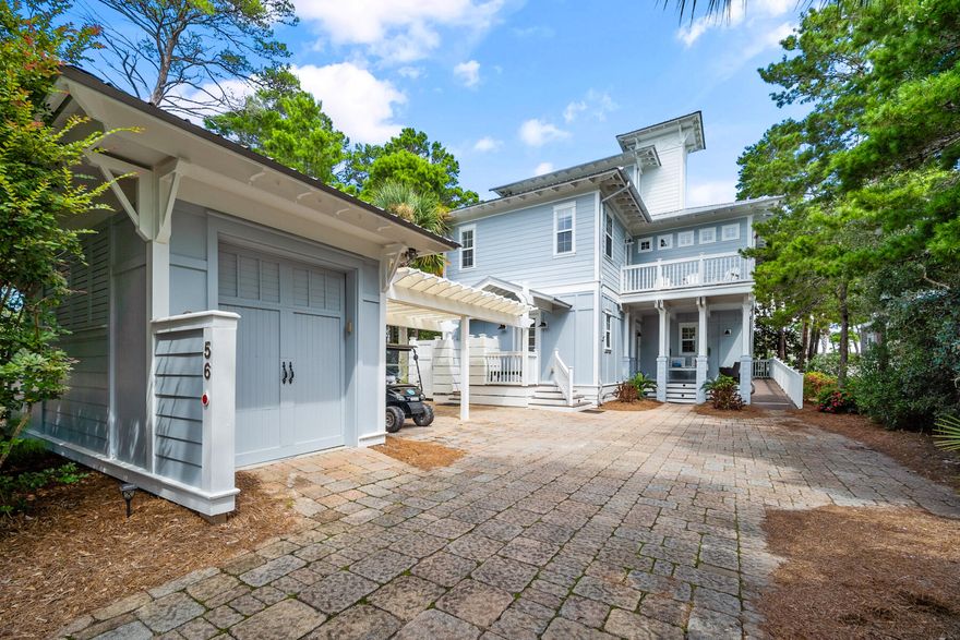 This home is designed and arranged mindfully. You can enter by the outdoor shower into the laundry room if you are coming in off the beach or enter on the kitchen side by the elevator. Off the kitchen is dining and den with open space, high ceiling and ample natural light. On the first floor you will also find a master with an ensuite Take the elevator to the second floor and you will find more rooms with ensuites. A wet bar over looking the den and pool. Also there are alcove bunks with a full bath convenient to the bunks. On the third floor you will find an entertainment and bunk room with two full baths. The home has porches on all floors. It is an all around well designed home for entertaining, rental or primary residence. There is plenty of parking and golfcart or bike storage.