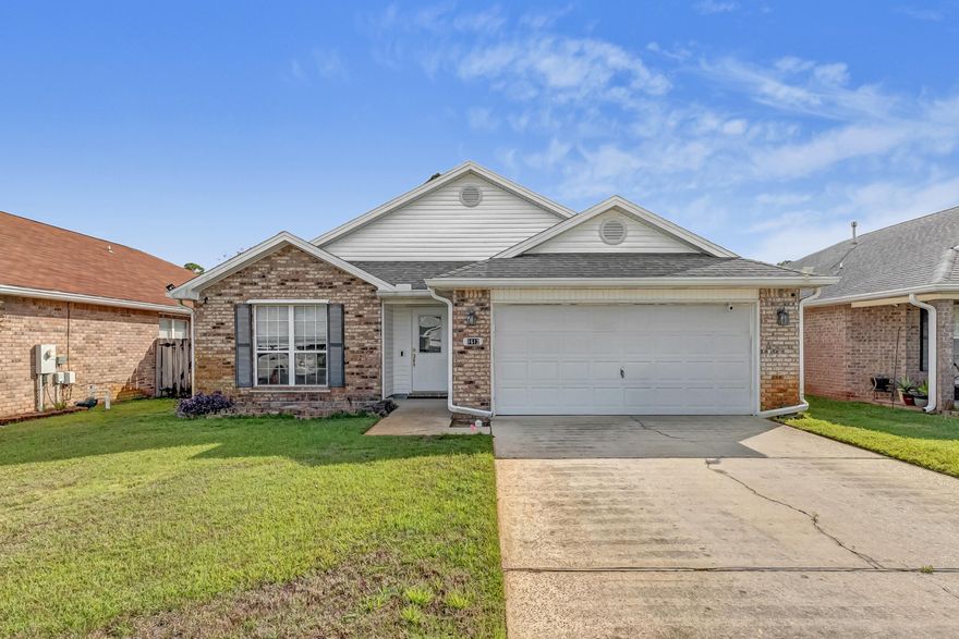 Located just minutes from the back gate of Hurlburt Field in one of the area's most established and sought-after neighborhoods, this beautifully maintained home offers a functional split-bedroom floor plan designed for both comfort and privacy.Step inside to find vaulted ceilings and an inviting open layout perfect for everyday living or entertaining. The kitchen features stainless steel appliances, including a convection cooktop/oven with sliding glass entry to your back yard porch. Valuable updates already in place -- 2016 dimensional shingle roof, 2015 HVAC system (gas heat), and 2018 gas water heater. Additional features include hurricane shutters, privacy-fenced backyard, and a portable generator that will convey with the house. The washer and dryer stay as well.

Conveniently located near shopping, dining, and the beautiful beaches of the Emerald Coast  this home combines practicality, comfort, and location in one perfect package. Don't miss your chance to make it yours!