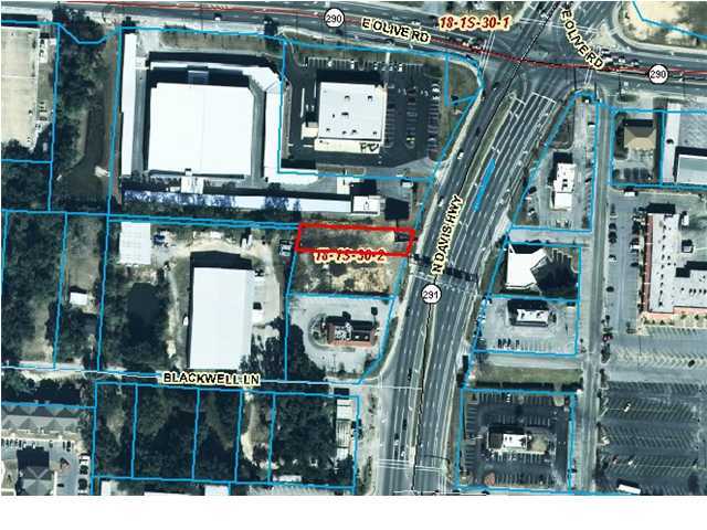 REO-This is actually two adjoining parcels 8000 & 8041 that make almost one acre on North Davis Highway inbetween the West Florida University Hospital and I-10. This was originally intended to be a car wash, and the plans and engineering for that are still available. However, this parcel may be a good spot for a fast food restaurant or gas station as well.