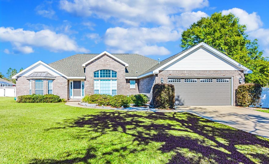 REDUCED PRICE!!! Beautiful 4 bd/2 ba home located on just shy of a half acre boasting a grand entrance with open floor plan & high ceilings. The living room features a fireplace, new flooring & fresh paint (within the last year). Formal dining room has a reverse trey ceiling with accent lighting & lots of natural light filtering in. The kitchen features custom cabinetry & stainless steel appliances. Nice master suite w/ dual vanities, garden tub & separate shower. Split bedroom design, spacious guest bathroom, nice laundry room & 2 car garage. Great outdoor space includes a covered patio with gas grill and sink, gas fireplace, white vinyl fencing and concrete slab. Bonus features include a sprinkler system, well (supplies sprinkler sys) and a whole house generator. SEE SUPPLEMENT