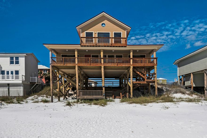 Dune Allen Delight is nestled in on a private road along the quiet West end of 30-A. This home has extraordinary unencumbered gulf views East and West for as far as you can see. Classic beach house style with coastal color palette with low maintenance inside and out. Currently utilized as a vacation rental with $110,000.00 in 2019 gross rentals. This property boasts vaulted ceilings, 4 bedrooms, 2.5 baths, wet bar, 2 living areas along with an open kitchen dining arrangement. Relax on the over sized covered porch with a drink or enjoy a nap on the dune side covered deck. 103 Fort Panic is being sold fully furnished with 5 years of rental history. Insurance cost are Homeowners/Windstorm $3,157.00 and Flood insurance $3375.00. Survey is available.