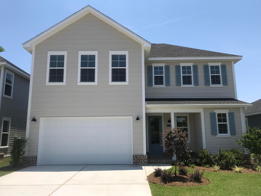 NEW TWO-CAR GARAGE FLR PLAN! This ''FARRAH PLUS''plan is highlighted w/4br (two master bedrooms), 3.5bth, TWO-car garage, SCREENED PORCH and extra storage. New 1st flr design has an Island kitchen, huge pantry, bumped out dining & 4.5'' Clear View Plantation Shutters! Foyer leads in two directions, to the great room or opposite hall toward utility room & large storage closet. Flow up the hall passing the stairwell, half bath & you'll enter the Great Room encompassing the living, dining & kitchen. The beautiful upgraded kitchen is adorned w/Quartz countertops, backsplash, quiet-close cabinetry, all appliances & huge pantry. Breakfast bar seats (3) comfortably. 4th bdrm (mini Mstr) is on the 1st flr & enjoys Mstr bath set-up w/dual closets, dual vanities & separate water closet. Core-Tec Woo