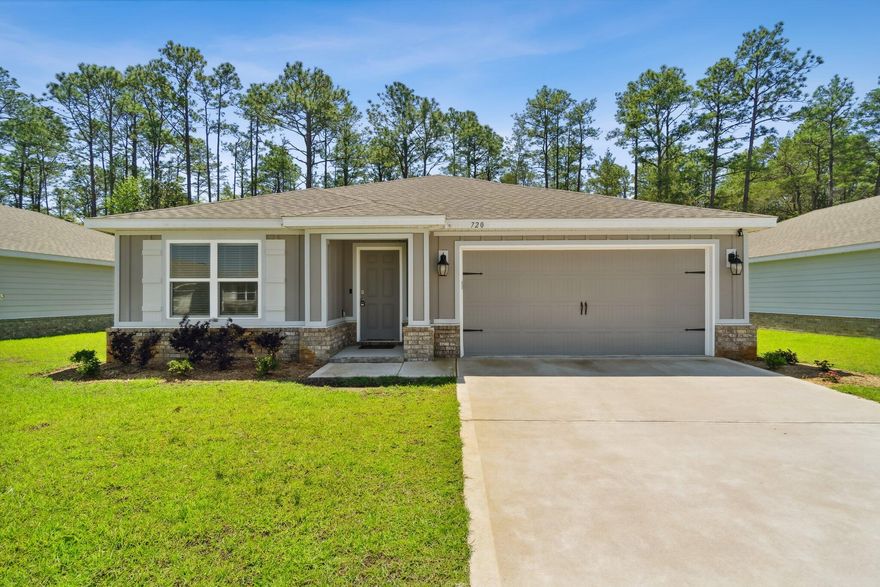 Welcome to this beautiful 4 bedroom, 2 bath home in Freeport's newest neighborhood Riverwalk! Plenty of space with 2122SQFT with 2 car garage. Master bedroom features a walk in closet and spacious bathroom with double vanity. Home is complete with stainless appliances, granite countertops, laminate and carpeted flooring and a nice sliding glass door to the wooded view back patio! Community clubhouse, pool and fitness center opening in time for summer! Community dock with access to Lagrange Bayou. Only 12 mile drive to the beach!